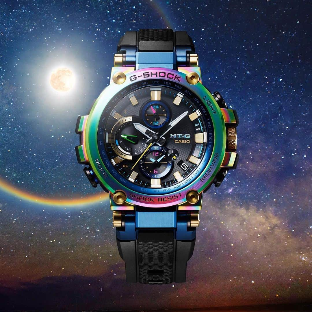 HYPEBEASTさんのインスタグラム写真 - (HYPEBEASTInstagram)「@hypebeaststyle: @gshock_us has unveiled a galactic new MTGB1000RB-2A model. The chronometric “Rainbow” watch will be available in highly limited quantities beginning in June for a retail price of $1,000 USD.  Photo: @casio_us」3月24日 16時07分 - hypebeast