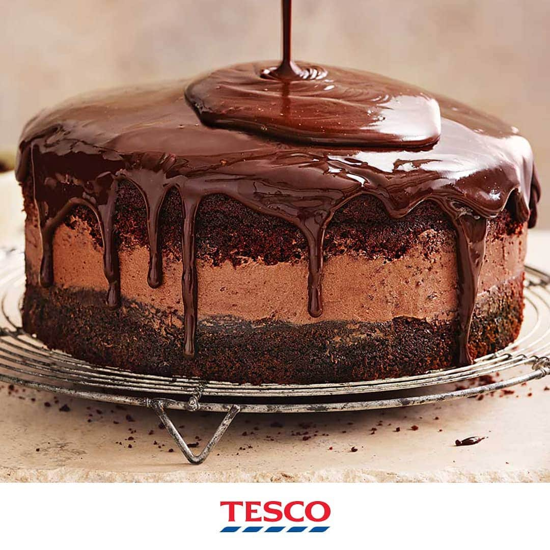 Tesco Food Officialさんのインスタグラム写真 - (Tesco Food OfficialInstagram)「⁣ Welcome to Chocolate Mountain… also known as the triple chocolate cake. This Matilda-esque show-stopper is not for the faint of heart, but once you’ve conquered the airy sponge, buttercream and ganache - the view is magnificent.  Search ‘triple chocolate cake’ on Tesco Real Food, link in bio.」3月24日 19時03分 - tescofood