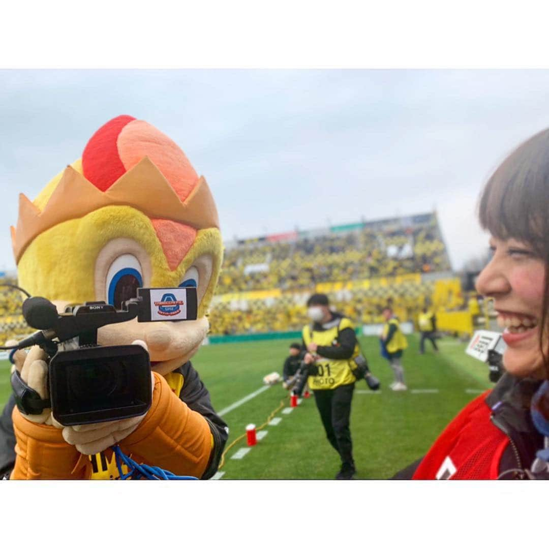 三谷紬さんのインスタグラム写真 - (三谷紬Instagram)「* 昨日は 柏レイソル VS ファジアーノ岡山 の試合を取材しました！📹 . アナカメをスタンバイしていたら、 柏レイソルのマスコットキャラクター“レイくん”が近づいてきてくれました！ 一緒にパシャり🥺💗 私爆笑してますね🤭笑笑 . 開幕から4連勝中の柏レイソル！ 結果はどうだったのか！ 今夜のやべっちF.C.をご覧ください🧸 今夜は17分遅いスタート！ 0時22分からです！⚽️ * #柏レイソル#ファジアーノ岡山#レイソル#ファジアーノ#三協フロンティア柏スタジアム#J#J2#Jリーグ#サッカー#soccer#football#やべっちfc#柏#岡山#レイくん#レイ#テレビ朝日#アナウンサー#三谷紬」3月24日 23時03分 - mitani_tsumugi