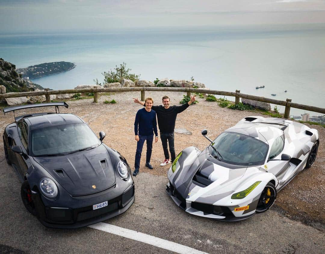 ニコ・ロズベルグさんのインスタグラム写真 - (ニコ・ロズベルグInstagram)「CAMO LAFERRARI & GT2 RS!! 💥 awesome day out driving these two cars. love the hybrid power of the Ferrari! probably my favorite one of the holy trinity  thx @florianmerckx for letting me drive your beast 👊🏻 #ferrari #laferrari #porsche #gt2rs  #monaco #camo」3月25日 1時27分 - nicorosberg