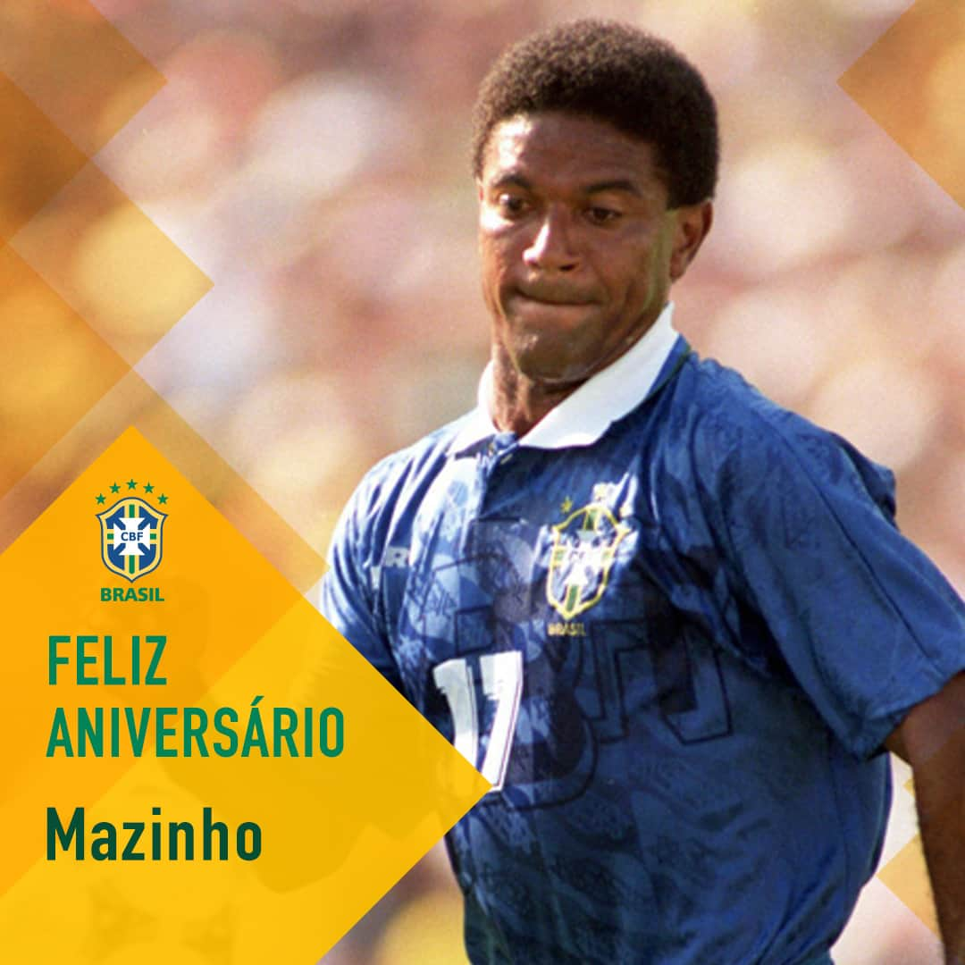 サッカー ブラジル代表チームさんのインスタグラム写真 - (サッカー ブラジル代表チームInstagram)「Tem campeão mundial fazendo aniversário hoje! Mazinho estava na conquista do TETRA. Parabéns! ⚽🇧🇷 ⠀ Foto: Arquivo CBF」4月9日 0時28分 - cbf_futebol