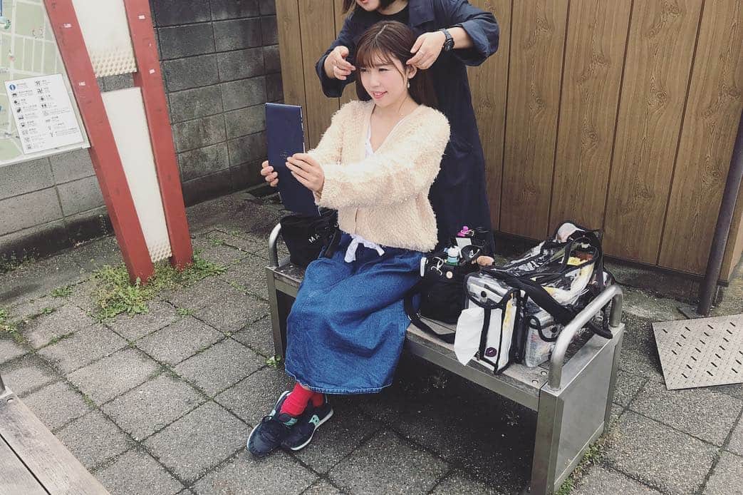のインスタグラム：「🎥♡ ・ ・ ・ #映画撮影 で、一丁前にメイクもしてもらいました。 そして、今日は #オテンキのり さんにも会いました(^^) 同じ事務所なんです✨ #文化放送 長いことやってて #jk にも人気なDJすごいなぁ(^-^) 私も頑張ろ❣️ #bayfm #吉田照美 #ロバマン」