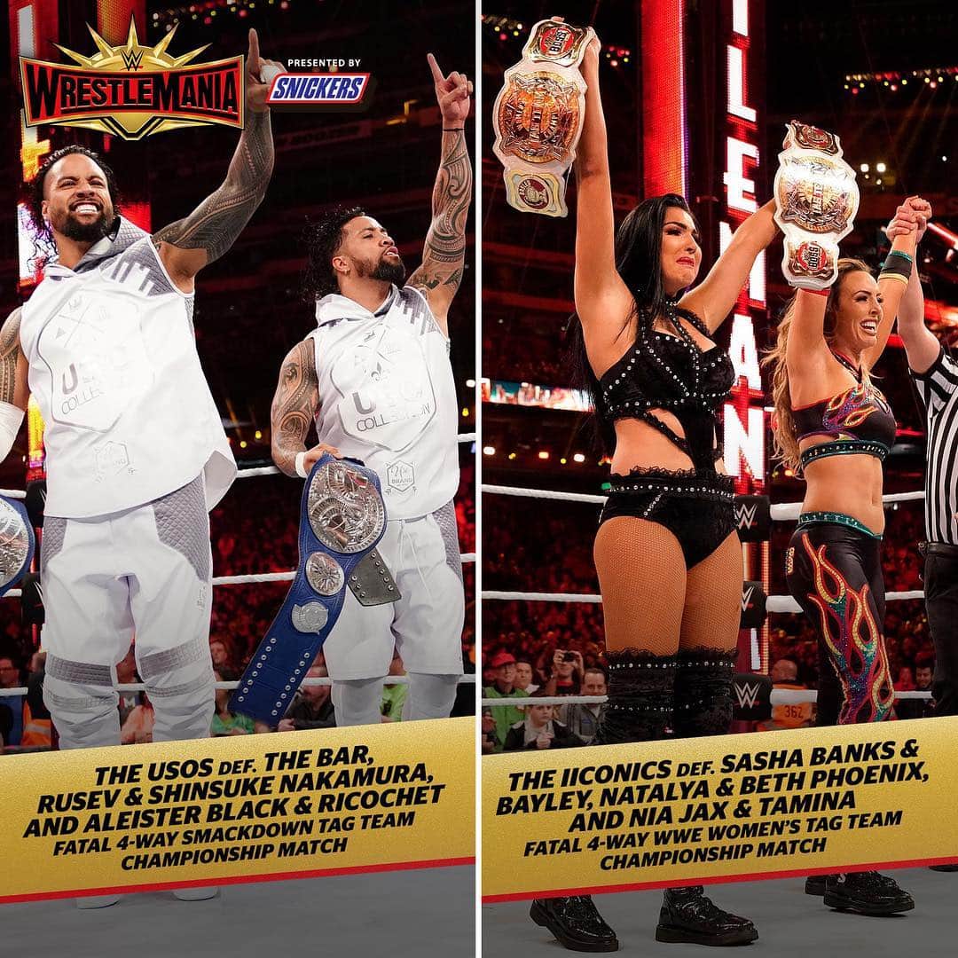 WWEさんのインスタグラム写真 - (WWEInstagram)「WHAT ➡️ A ➡️ NIGHT. #WrestleMania」4月8日 23時38分 - wwe