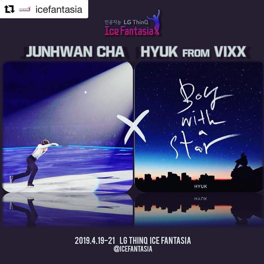 VIXXさんのインスタグラム写真 - (VIXXInstagram)「#Repost @icefantasia with @get_repost ・・・ #차준환 x #빅스 #혁 'BOY WITH A STAR' #아이스판타지아 2019 차준환 새 #갈라쇼 음악 공개!🎇 목동을 달굴 빅스 혁의 라이브와  차준환의 환상의 연기 콜라보를 놓치지 마세요!❤️🎤⛸ @jun_july_august X @hsh0705 - you can see the fantastic collaboration #JUNHWANCHA and HYUK from #VIXX with 'BOY WITH A STAR', new Music for Gala show at #Mokdong - #icefantasia #아이스쇼 #iceshow #목동 #목동실내빙상장 #목동아이스링크 #빅스혁 #콜라보 #콜라보레이션 *boy with a star 이미지: 빅스 혁 인스타그램(@hsh0705 )」4月8日 15時59分 - vixx_stargram