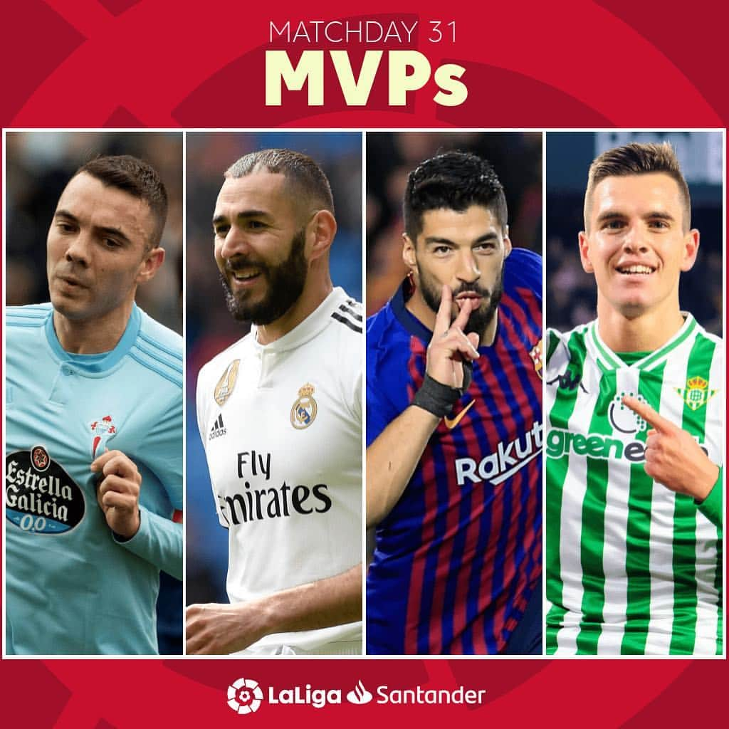 LFPさんのインスタグラム写真 - (LFPInstagram)「Best perfomance? 😏 🔝 @i.aspas10 ⭐️ @karimbenzema 🔥 @luissuarez9 🎩 @locelsogiovani • #MVP #LaLiga #LaLigaSantander #Aspas #Benzema #Suarez #LoCelso #Celta #RealMadrid #Barça #RealBetis」4月8日 18時58分 - laliga