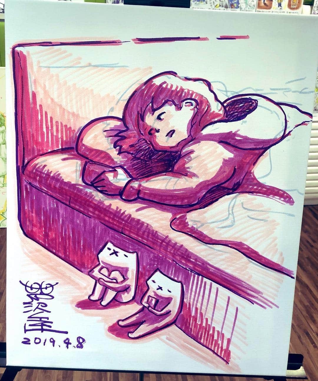 芦沢統人のインスタグラム：「描きました。」