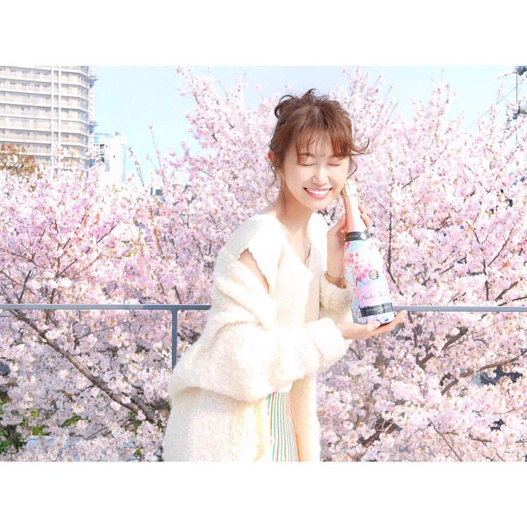 浦野一美さんのインスタグラム写真 - (浦野一美Instagram)「. 今日という日はなにかとおめでたいです🌸 入学式の方も多いと思いますし、  AKB48💐３期生のみんなは デビュー12周年✨  たかみなのお誕生日🎂💐 . , みんなみんなおめでとう㊗️💐✨ . . 沢山の笑顔を貰って成長させてもらいました❣️. 出逢えたことに大きな感謝❣️ ただただ幸せでいてくれたら最高です🌸  年齢の離れたメンバー同士で こんなに長いお付き合いになるなんて、 本当に不思議✨  お祝い！ということで 満開の桜と美味しいシャンパンという 最高過ぎる組み合わせでの１枚をポストします🌸🥂🥰 . . パーティーの手土産にも最適なアイテム🥂  シャンパーニュ・メゾン ニコラ・フィアットから限定販売されている、「ニコラ・フィアット・ロゼ ファーストブルームオブ SAKURA」  ステキなボトルデザインは 日本が桜の花で美しく満たされる景色に感銘を受けてできたんですって🥰❣️ . . 今日の都内は生憎の花降らしだけれど、 美味しいものに美味しいお酒 楽しい仲間がいたらそれが最高です🌸✨ . . お酒は二十歳になってから❤️ みんな超えたね笑🌸 . #spring #champagne #お酒 #プレゼント #春 #japan #tokyo #instagood #手土産#instalike #instagram #instafashion #instafood #instapic #instadaily #桜 #nicolasfeuillatte」4月8日 20時03分 - cindy.cinderella