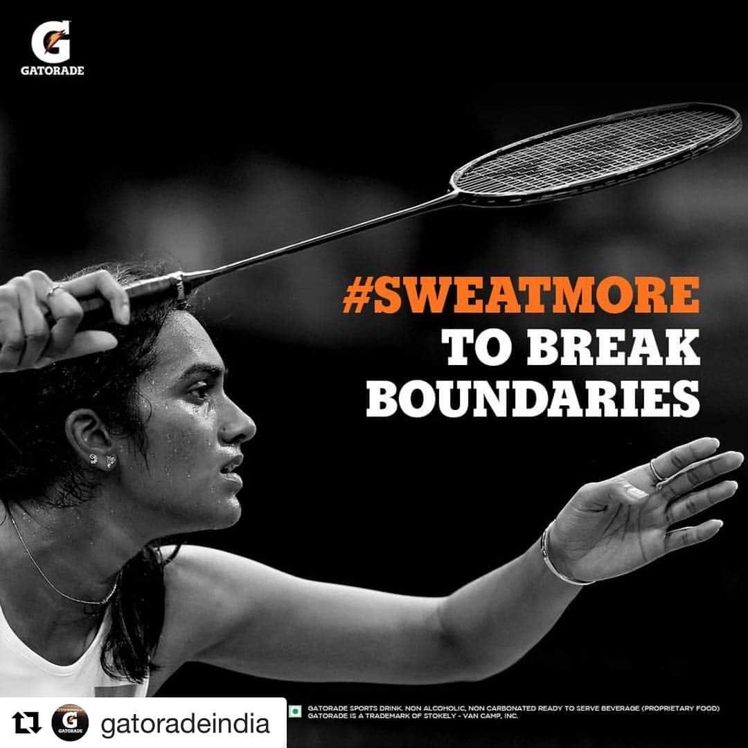 シンドゥ・プサルラさんのインスタグラム写真 - (シンドゥ・プサルラInstagram)「Thanks @gatoradeIndia for the constant support throughout these years! #sweatmoretobreakboundaries」4月8日 20時51分 - pvsindhu1