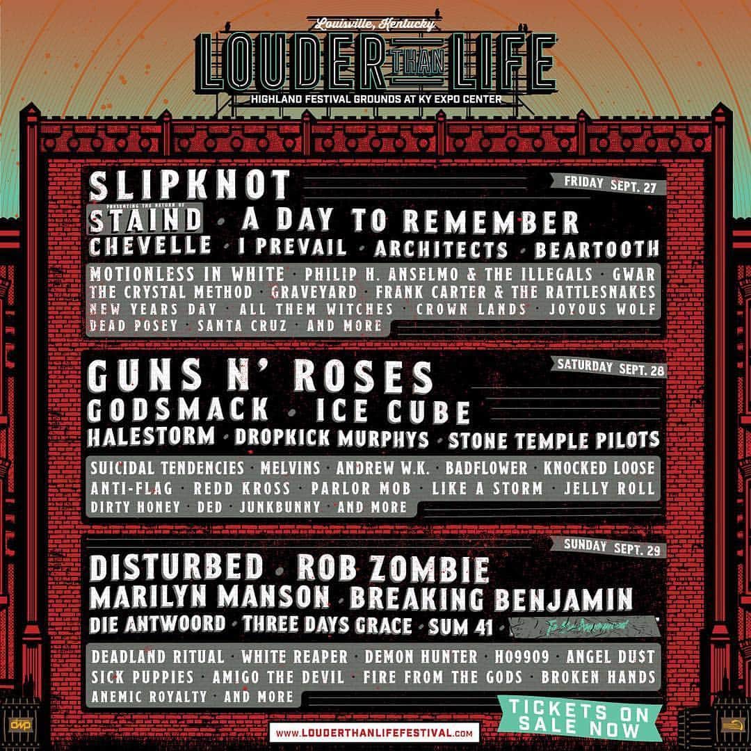Slipknotさんのインスタグラム写真 - (SlipknotInstagram)「@louderthanlifefest September 27, 2019 // Louisville, KY Tickets are on-sale now:  louderthanlifefestival.com (link in story)」4月8日 22時35分 - slipknot