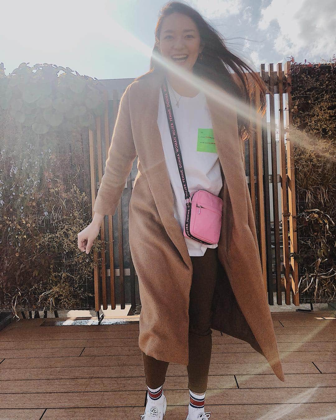 結子さんのインスタグラム写真 - (結子Instagram)「MORNING♥️ . スポーティーMIX気分🌸子供と出かけるときは動きやすさ重視👀👟 ブランドはタグ見てね🏷 #ootd#casual#dayoff#picnic#model#fashion #ワントーンコーデ#ポシェットお気に入り#発掘した#ポシェットって今も言うのかな#いい天気」3月25日 9時21分 - yuiko_yyy