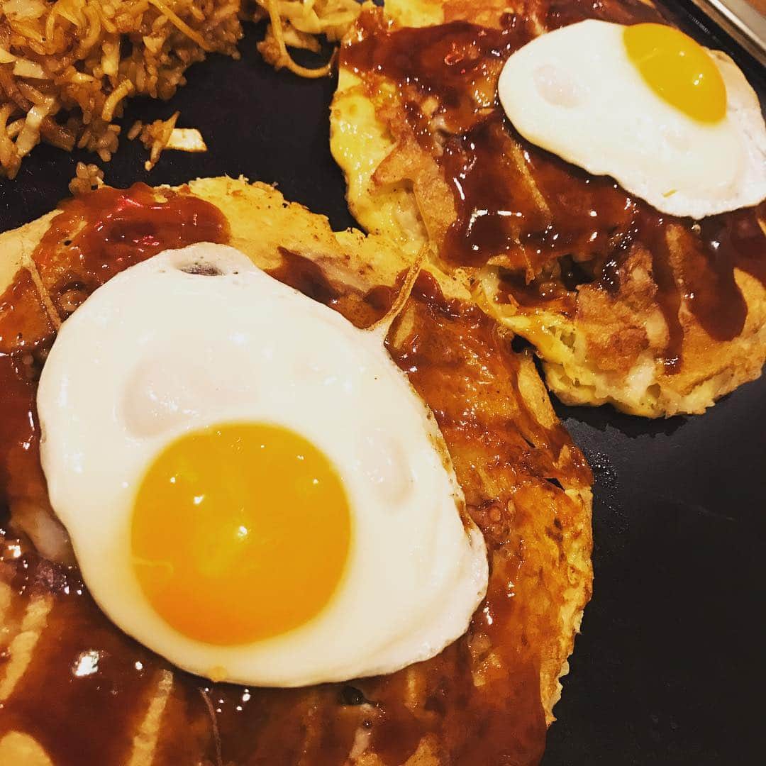 のインスタグラム：「お好み焼き美味しすぎたぁ〜〜♪ #お好み焼き」