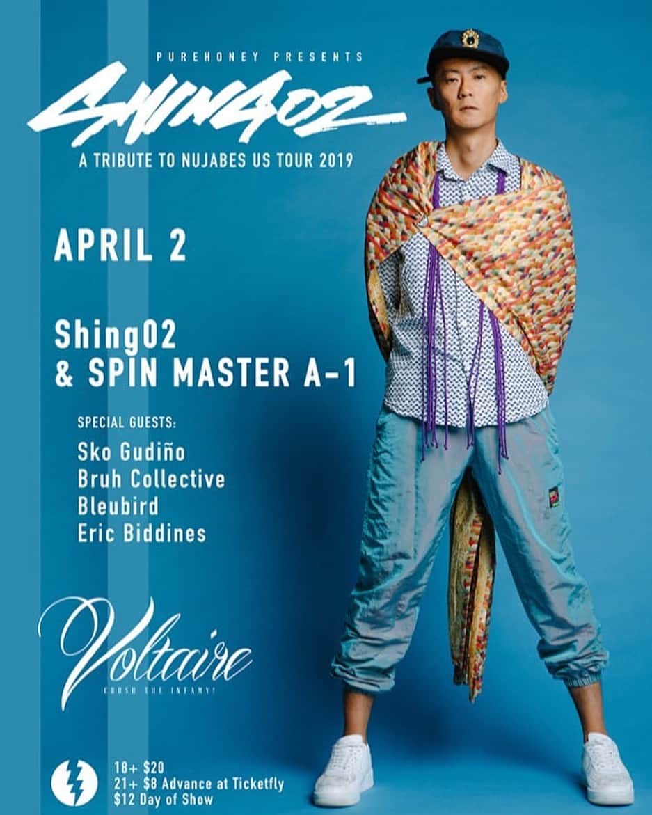 Shing02さんのインスタグラム写真 - (Shing02Instagram)「4/2 (Tues) added @purehoneymagazine presents @voltairewpb West Palm Beach Florida! we're doing one last trio show on mainland w/ @d_a_e_h_a_n_ 🥁 tix> e22.com/tour  remaining shows: 3/25 (Mon) Philadelphia - Johnny Brenda’s [SOLD OUT] 3/26 (Tues) Washington DC - U Street Music Hall* 3/28 (Thurs) Atlanta - Aisle 5* 3/30 (Sat) Orlando - The Geek Easy* 4/2 (Tues) West Palm Beach - Voltaire (18+) 4/6 (Sat) Honolulu - Hawaiian Brian's* *all ages show」3月26日 0時28分 - shing02gram