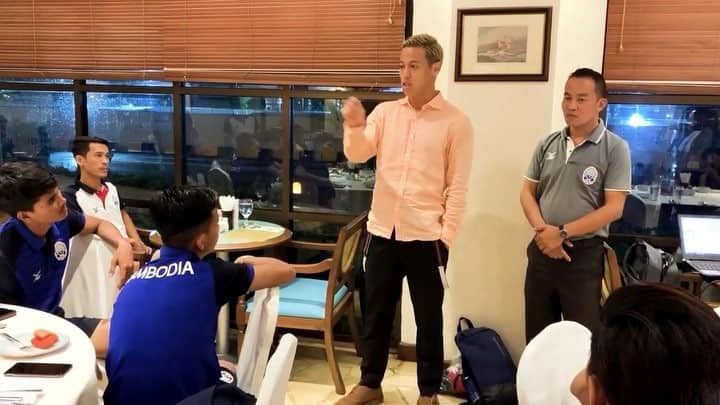 のインスタグラム：「The boys played good yesterday. Of course no one was satisfied. But I was very happy that the boys weren't afraid to do what we've done in practice. We'll do our best for tomorrow's game too!  #U23 #cambodia」