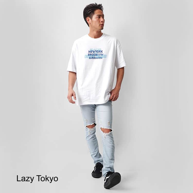 セレクトショップgameのインスタグラム：「. Lazy Tokyo Knee Crashサックスブルーデニム、入荷しました！ 詳細⇒https://gamegame.jp/shopdetail/000000005518/ . 4,900 円 . ================================ InstagramプロフィールURLからSHOPにGO⇒ @game_official_info ================================ . #lazytokyo #MensFashion #Fashion #Tokyo #shibuya #harajuku #oversize #ootd #street #bitter #mensknuckle #ストリート #東京 #渋谷 #原宿 #メンズファッション #ファッション #ファストファッション #プチプラ #オーバーサイズ #ビッグサイズ #コーディネート #シンプル #お得 #安い #流行 #ビタ男」