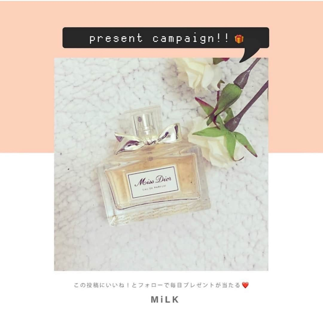 MOVE / ムーブさんのインスタグラム写真 - (MOVE / ムーブInstagram)「MiLKをフォローしてこの投稿にいいねをすると抽選でにアイテムをプレゼント♡﻿﻿ ➡︎当選発表はインスタグラムのDMにて当選者様だけにご連絡いたします！﻿﻿ ﻿ ストーリーでシェアすると・・・？﻿ ______________________________﻿ ﻿ 香水といえばなにが好きですか？？🎁﻿ ﻿ 最近CMでやってるCHANEL？？またはジル？？﻿ ﻿ 今回おすすめするのは、１番の定番香水。✨﻿ ﻿ Miss Dior の オールドパルファム ﻿ ﻿ 花々の美しいマリアージュが感情を刺激し、﻿ まとう人の独自の美しさを引き出す「ミス ディオール」﻿ いきいきとしたローズの香り。﻿ ﻿ シトラス、フローラル、そして﻿ ウッディノートと、シプレー調のベースが重なり生まれる美しいハーモニー。﻿ ミスディオールは、恋を予感させる香りです♡💁‍♀️﻿ ﻿ ______________________________﻿ ﻿  #foundation #おしゃれさんと繋がりたい #美容 #お洒落さんと繋がりたい#今日のコスメ#プレゼント#プレゼント企画#プレゼントキャンペーン﻿ #トレンド #トレンドメイク﻿﻿﻿#MiLK」3月25日 20時37分 - milkmag_official