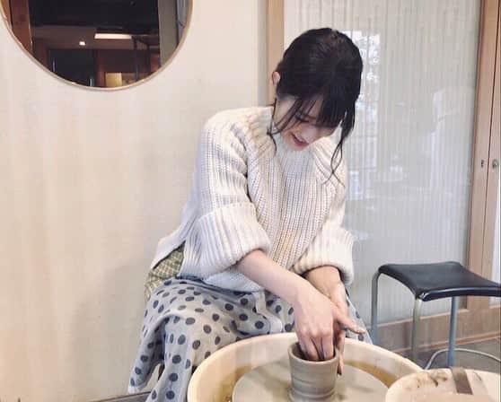 北川彩さんのインスタグラム写真 - (北川彩Instagram)「. はじめての#陶芸  焼き上がり楽しみすぎる！」3月25日 20時56分 - aya_kitagawa_
