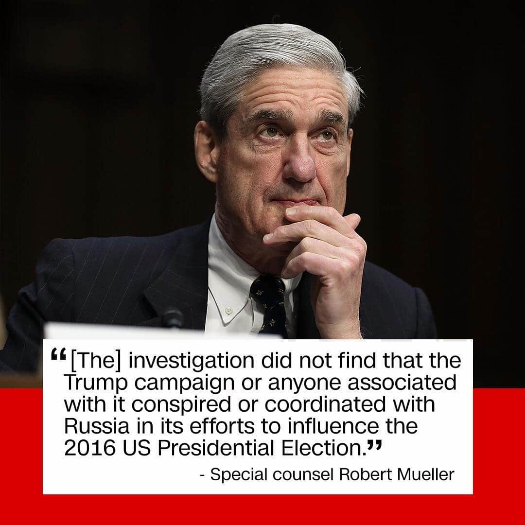 CNNさんのインスタグラム写真 - (CNNInstagram)「Special counsel Robert Mueller's 22-month investigation — which resulted in charges against 37 defendants, seven guilty pleas and one conviction — did not find Donald Trump’s campaign or associates conspired with Russia, Attorney General William Barr said in a four-page letter sent to Congress on Sunday. The report did not have enough evidence to prosecute Trump on obstruction charges, but did not exonerate him. The completion of the investigation marks the end of one of the most dramatic chapters in Donald Trump's presidency but it opens a new chapter into the fallout from the report. ⠀⠀⠀⠀⠀⠀⠀⠀⠀⠀⠀⠀ 🆕 Click the link in the bio for the 6 takeaways from the report. ⠀⠀⠀⠀⠀⠀⠀⠀⠀⠀⠀⠀ (📸: Alex Wong/Getty Images)」3月25日 22時36分 - cnn