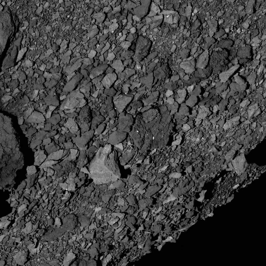 NASAさんのインスタグラム写真 - (NASAInstagram)「This image shows a view across asteroid Bennu’s southern hemisphere and into space, and it demonstrates the number and distribution of boulders across Bennu’s surface. The image was obtained on March 7 by the PolyCam camera on NASA’s OSIRIS-REx spacecraft from a distance of about 3 miles (5 km). The large, light-colored boulder just below the center of the image is about 24 feet (7.4 meters) wide, which is roughly half the width of a basketball court.  Currently the @osiris_rex spacecraft is orbiting Bennu, sending back images and data as it studies this massive asteroid for two years. It will collect a sample from the asteroid and send that sample back to Earth.  Credits: NASA/Goddard/University of Arizona  #NASA #bennurevealed」3月25日 22時46分 - nasagoddard