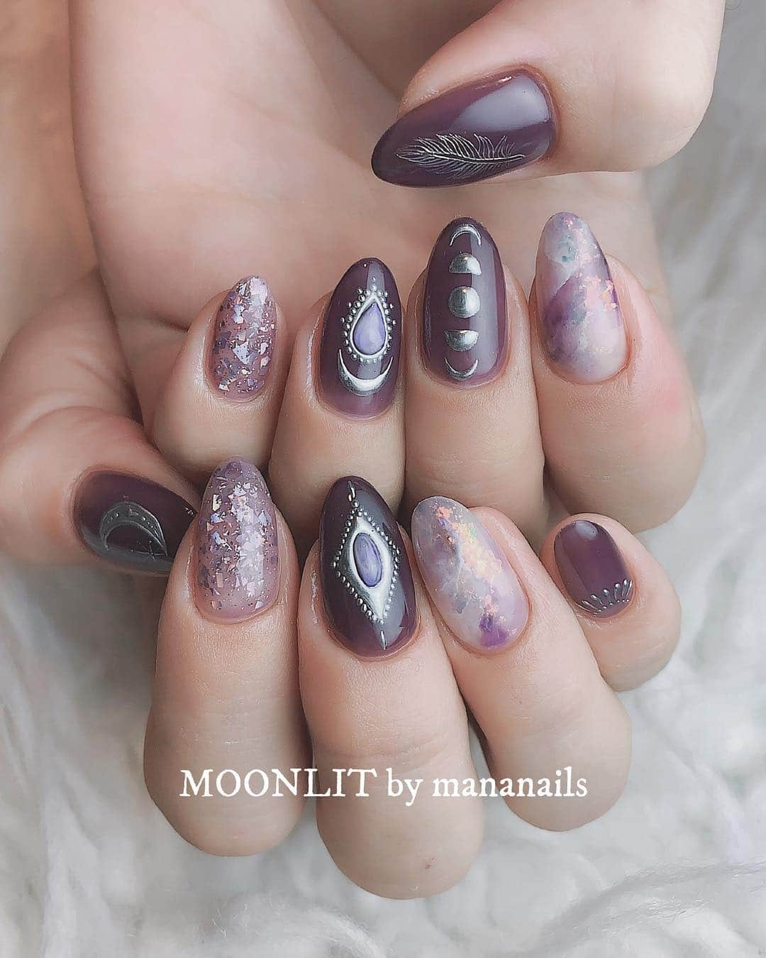 mananailsさんのインスタグラム写真 - (mananailsInstagram)「amethyst🔮 ㅤ ☾120min design」3月25日 23時25分 - mananails