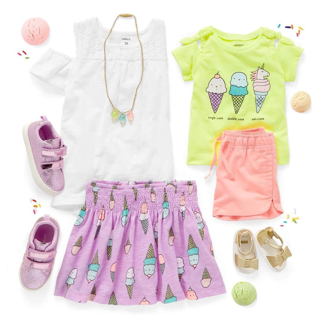 のインスタグラム：「All she needs is ice cream. #allthecones and #unicones #easyonstyles #toddler #KID」
