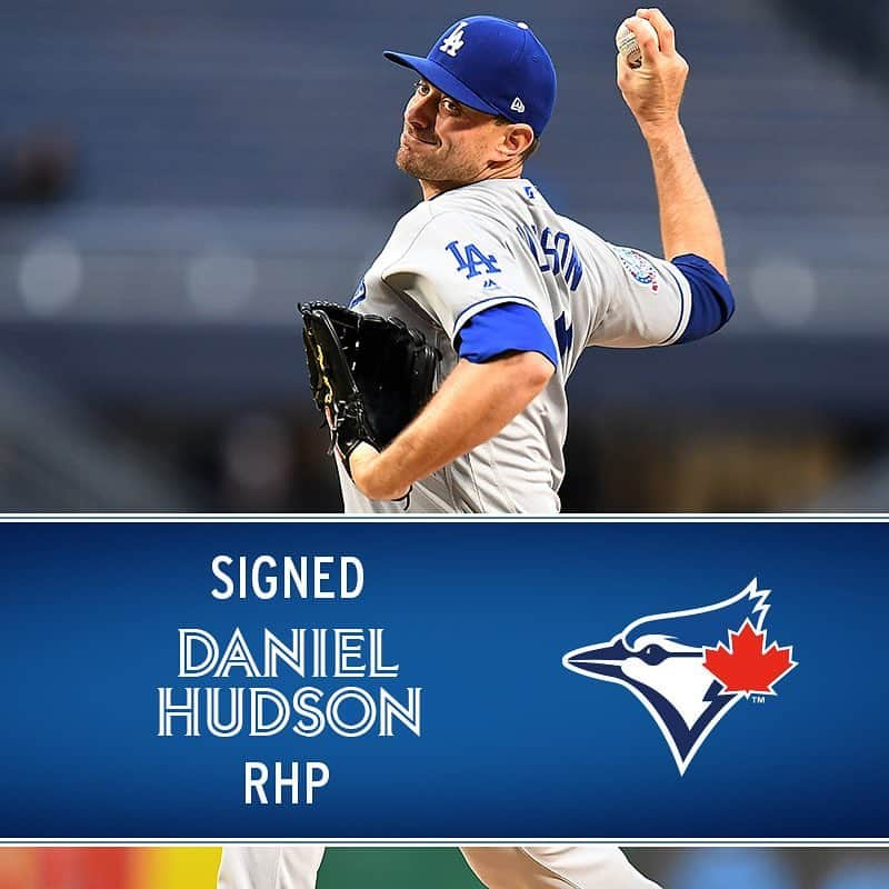 トロント・ブルージェイズさんのインスタグラム写真 - (トロント・ブルージェイズInstagram)「OFFICIAL: We've signed RHP Daniel Hudson to a 1-year contract. Hudson holds a 3.99 ERA over 9 @MLB seasons.  To make room on the 40-man roster, 2B Devon Travis has been placed on the 60-day IL.」3月26日 4時52分 - bluejays