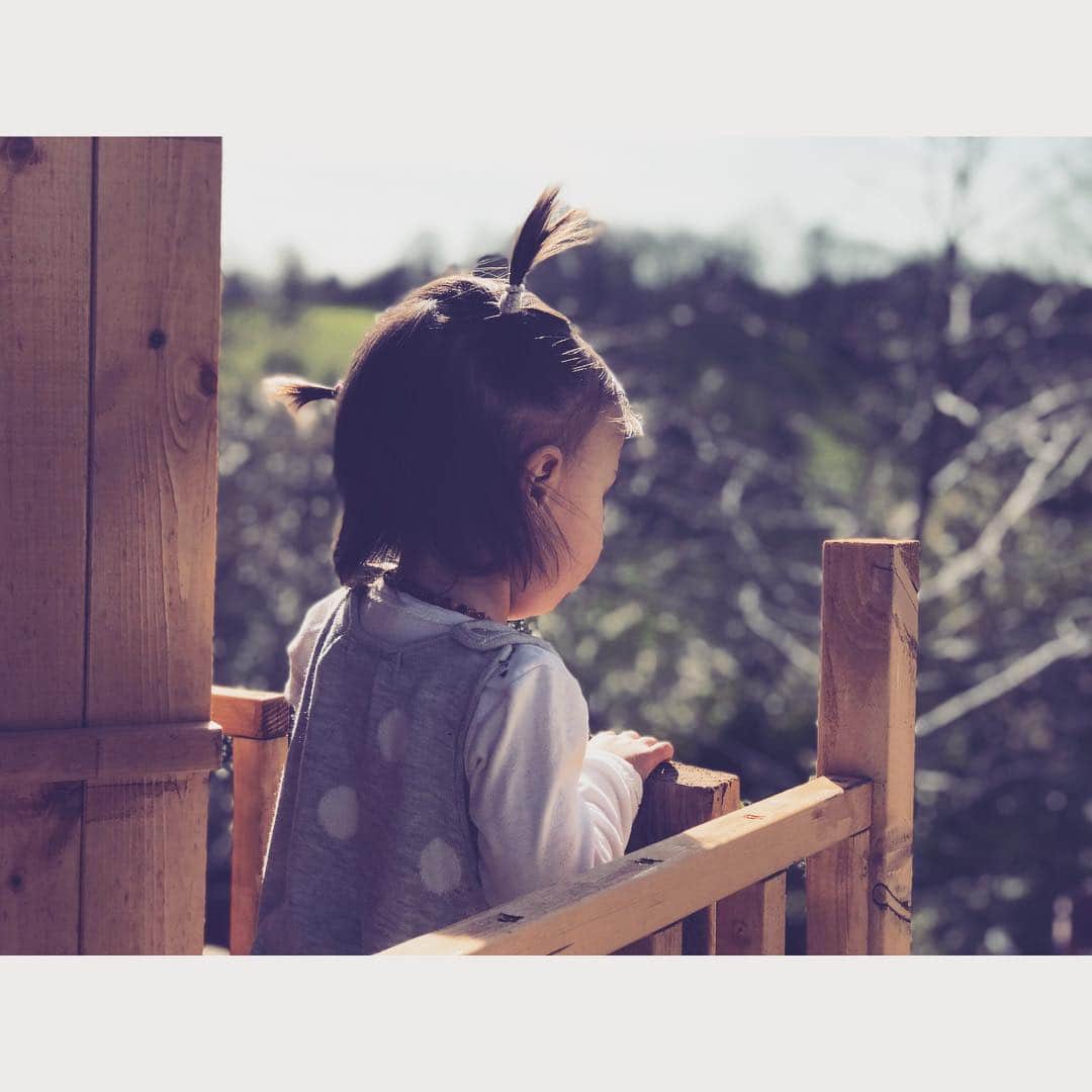 のインスタグラム：「My sweetie, loving her new Wendy house Papa built 💖☀️🥰🌟 . . . . . . #daughter #18monthsold #toddler #mybaby #mygirl #mamalife #motherhood #love #happiness #blessed #family #spring #sunshine #home」
