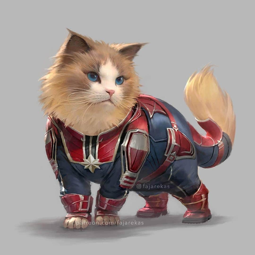 9GAGさんのインスタグラム写真 - (9GAGInstagram)「This Captain Meowvel will defeat Thanos By @fajarekas - #captainmarvel #flerken #cat #9gag」3月26日 18時31分 - 9gag