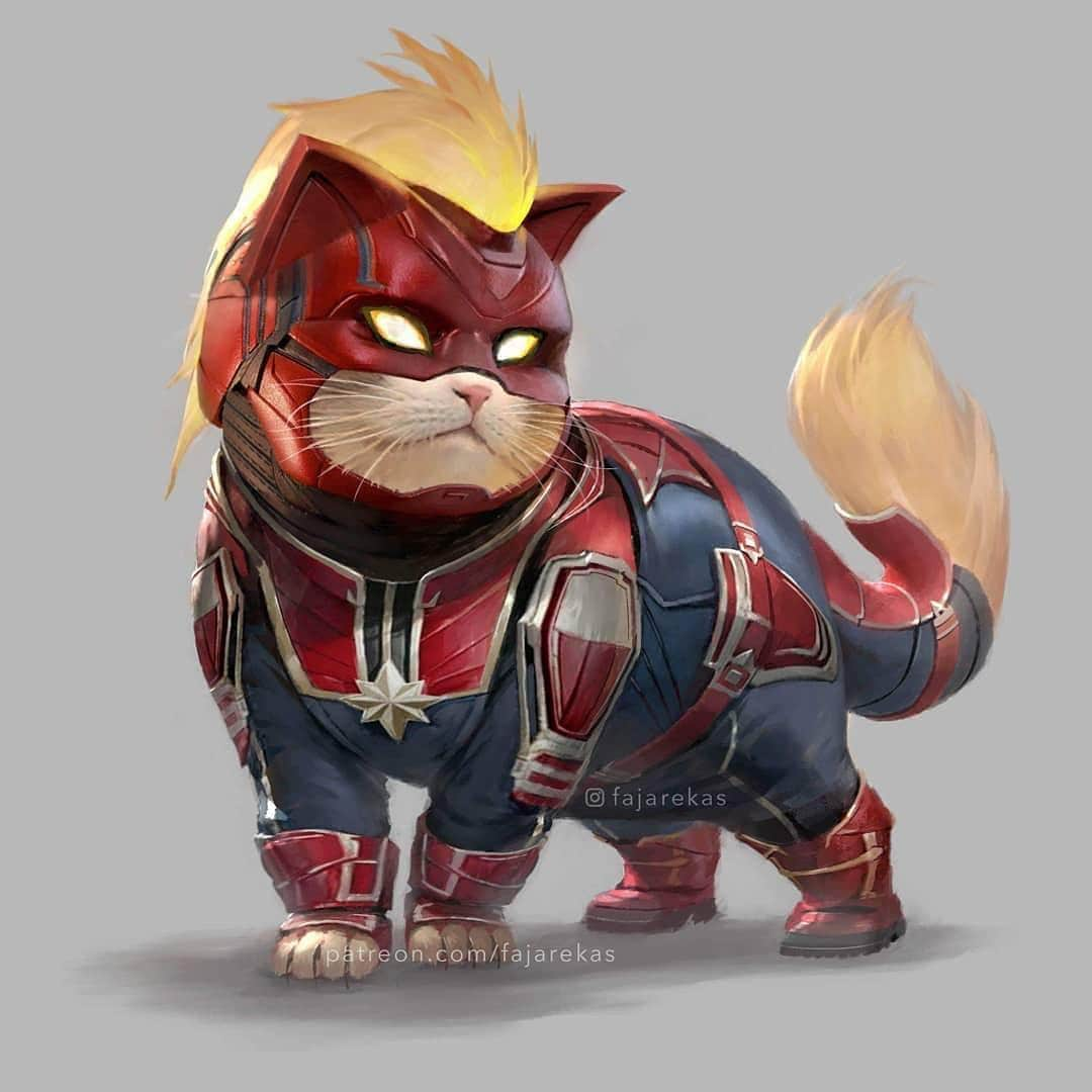 9GAGさんのインスタグラム写真 - (9GAGInstagram)「This Captain Meowvel will defeat Thanos By @fajarekas - #captainmarvel #flerken #cat #9gag」3月26日 18時31分 - 9gag