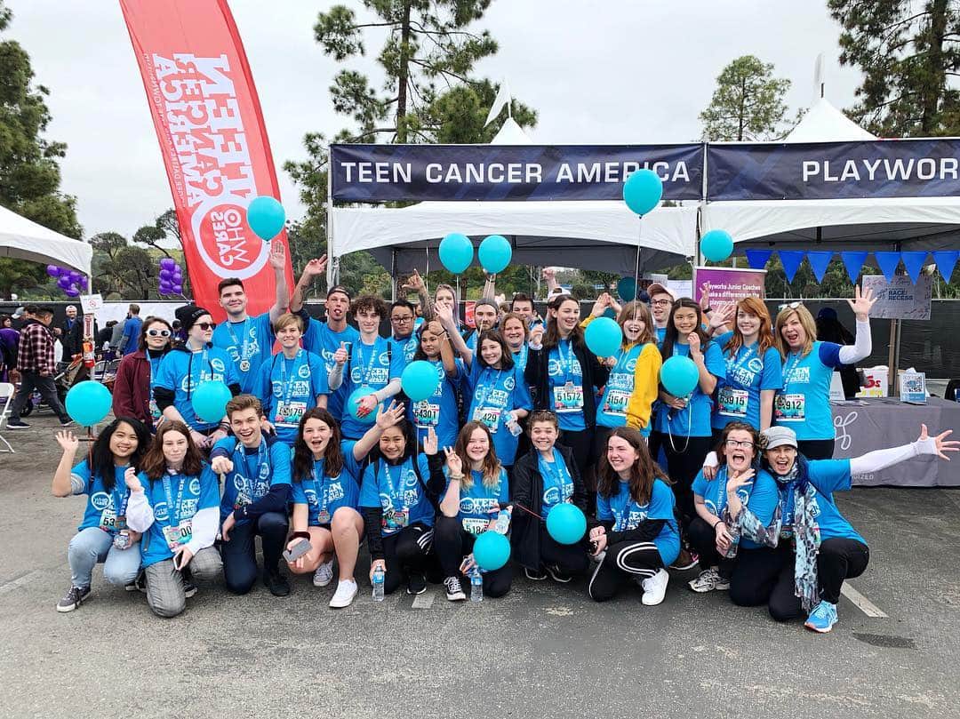 ワイヤット・オレフのインスタグラム：「Thanks so much to everyone who came out to the walk. I couldn’t stop smiling because I was just having so much fun with you guys. I can’t thank you all enough for your endless support and I can’t wait to move forward in life with you guys all supporting me. Thanks to everyone for supporting @teencanceramerica , and I can’t wait to see you all soon!! And thanks so much to the people who couldn’t come but were able to purchase t-shirts!! That support is tremendous too so thank you guys as well!! Let me know if I didn’t tag you, I tried to find everyone I could. #teencanceramerica #tcawalk #teamwyatt」