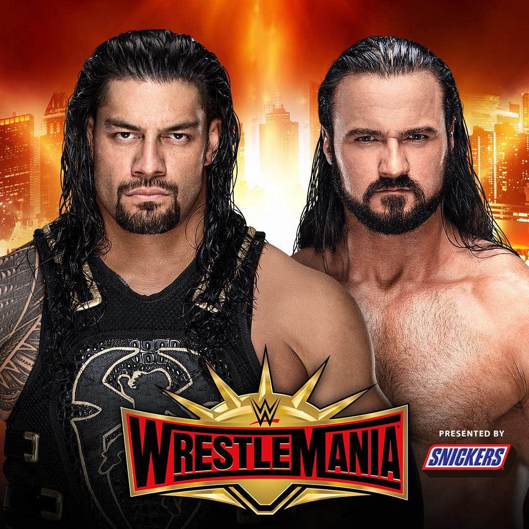 WWEさんのインスタグラム写真 - (WWEInstagram)「@romanreigns battles @dmcintyrewwe, @finnbalor challenges @bobbylashley for the #ICTitle, and @colinjost & @chethinks are in the #AndreBattleRoyal at #WrestleMania!」3月26日 12時30分 - wwe
