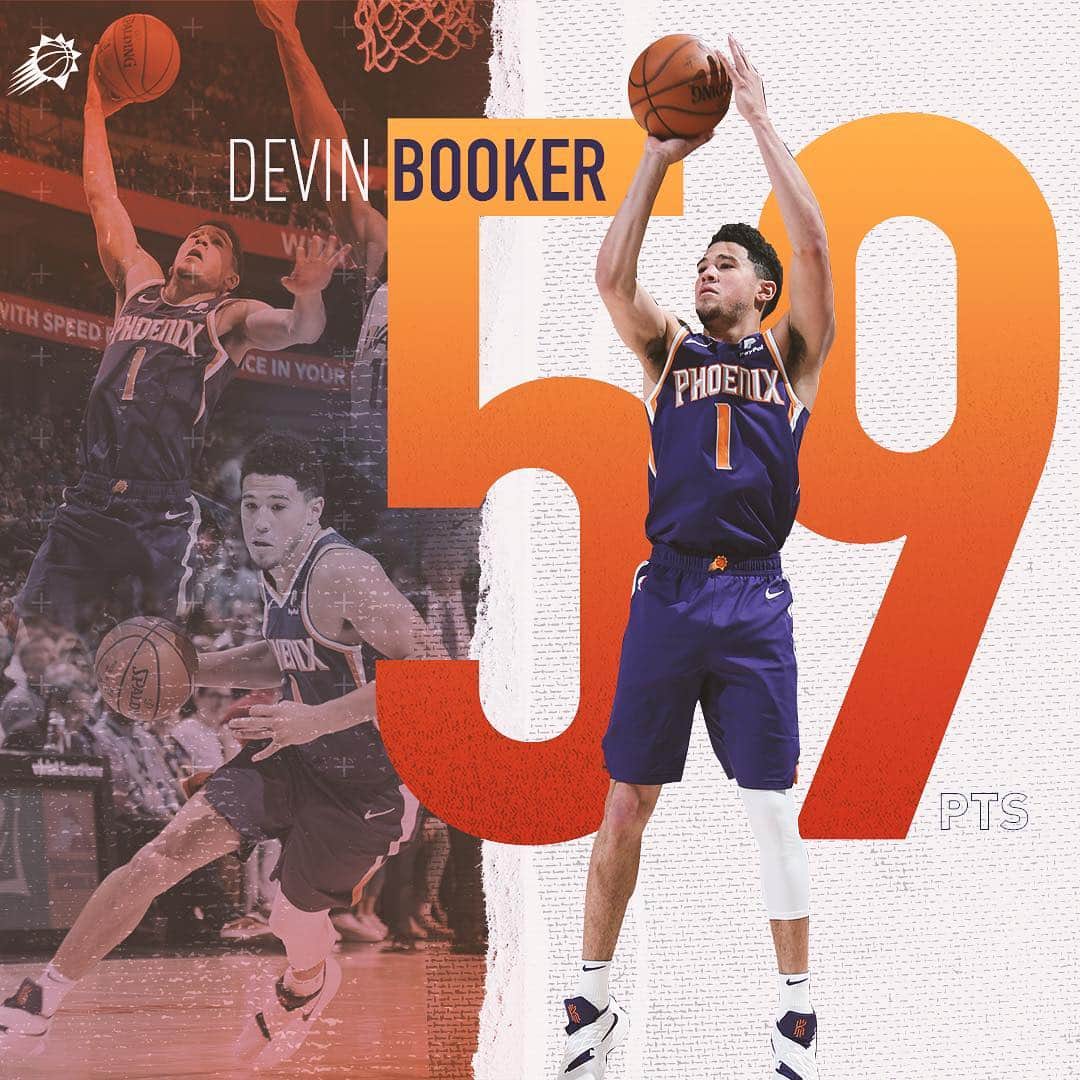 フェニックス・サンズさんのインスタグラム写真 - (フェニックス・サンズInstagram)「Devin Booker now has arena scoring records at Vivint Smart Home Arena in Utah and TD Garden in Boston!」3月26日 13時07分 - suns