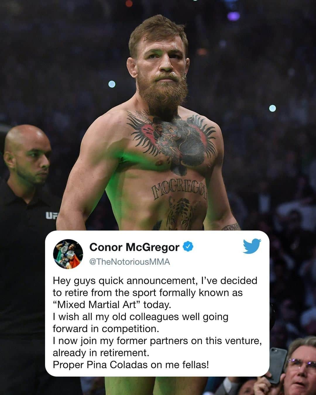 スポーツセンターさんのインスタグラム写真 - (スポーツセンターInstagram)「Conor McGregor tweets that he has “decided to retire” from MMA.」3月26日 14時57分 - sportscenter