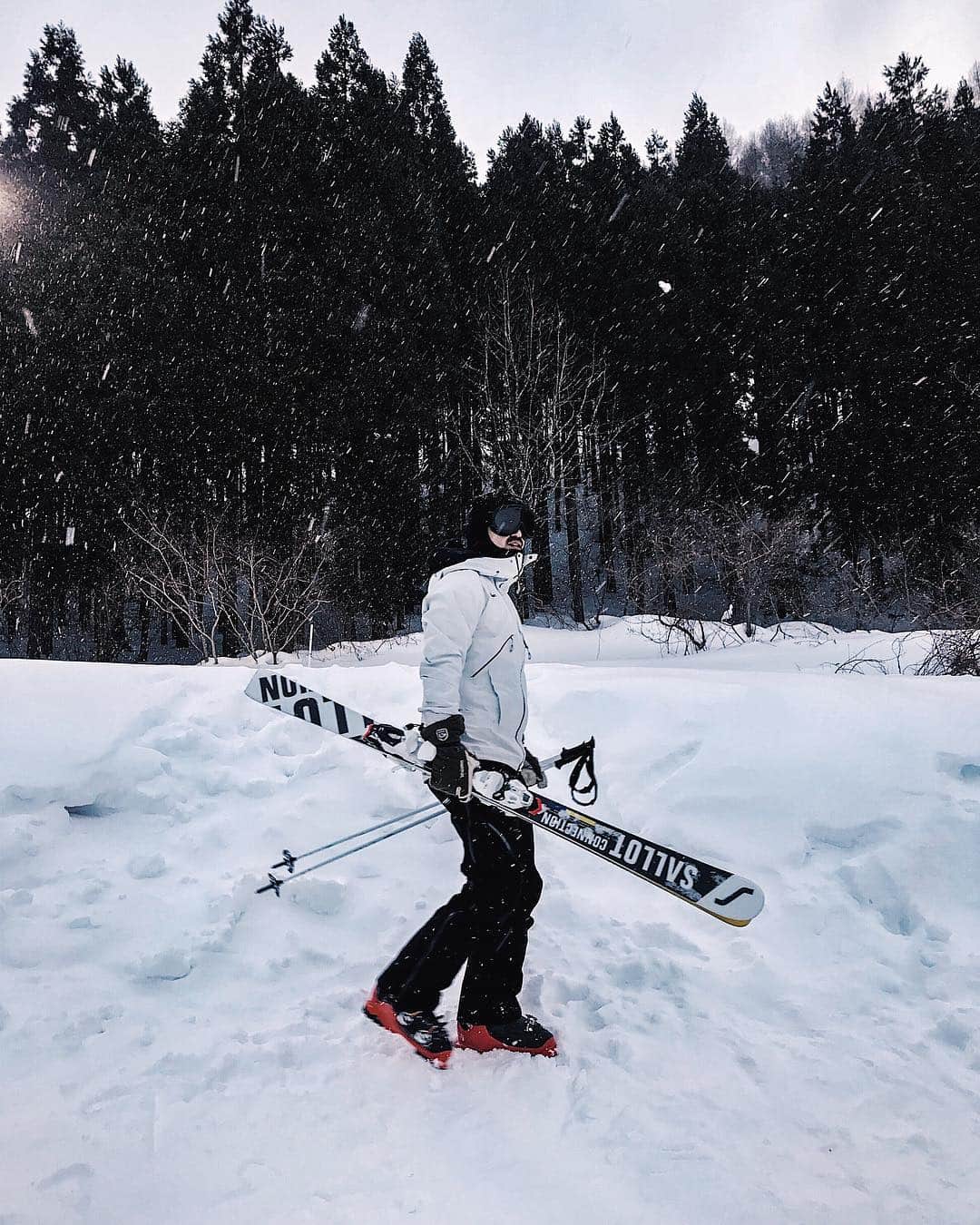 田村幸士さんのインスタグラム写真 - (田村幸士Instagram)「. SNOW DIVER BC TOUR @ 野沢温泉 . １日目は途中で出会ったカモシカを遠くから眺め一緒に過ごしたり急がず焦らないメロウなツアー。 バックカントリースキーだって滑ることは選択肢のひとつにすぎないこと、大自然の雪の中で過ごすことの豊かさを感じていただきました。 . ２日目はまさかのパウダー降臨。 大斜面やブナ林のツリーランを存分に滑って、登り返しての撮影会。 . バリエーションに富んだ２日間でした。 . なによりも嬉しいことは、初BCとして参加された方がリピートして参加してくださっていることです。 . このツアーの目的は、初めてや経験の浅い人に参加していただき、ちゃんと登って貰ってちゃんと滑ってもらう。 もしそれが遅れたりしても参加者は笑顔で待って迎えてあげる。 そして疲れをどうやって楽しさに変えてもらうか。 そのためにどう演出するかを毎年ガイドの方と考えています。 . 昨シーズンは前日のうちに山頂にビーコンを付けた日本酒を雪に埋めておいて全員で探したり、ガイドのみなさんのご協力により楽しさが尽きないツアーになっています。 . 今年でようやく５年目。 ５年続いたのは毎年サポートしてくださっている常連メンバーやガイドのみなさんのおかげ。本当に感謝しています。 . 来シーズンも開催できるように頑張ります！ . . . . #snowdiver #kojiski #sallot #salomonfreeski #goldwin #emusi #skijapan #japow #goldwinski #hestragloves #nozawaonsen #snowscape #loveskiing #skiingtime #skiingtrip #backcountryskiing #backcountry #snowing #folkcreative #mobilemag #nature_focus_on #visualinspiration #modernoutdoors #gearednomad #バックカントリー #野沢温泉 #サロット #私をスキーに連れてって #雪景色 #スキー」3月26日 16時39分 - kojimg
