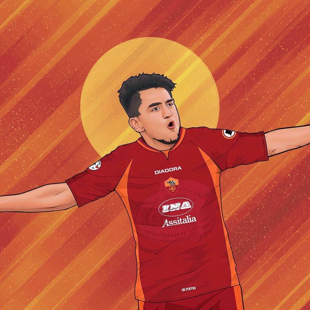 ASローマさんのインスタグラム写真 - (ASローマInstagram)「🤩 Which current player x classic #ASRoma kit design is your favourite❓Comment below!⁣ ⁣ 🎨 #RomaArt by @vinnotsaurus」3月27日 3時57分 - officialasroma
