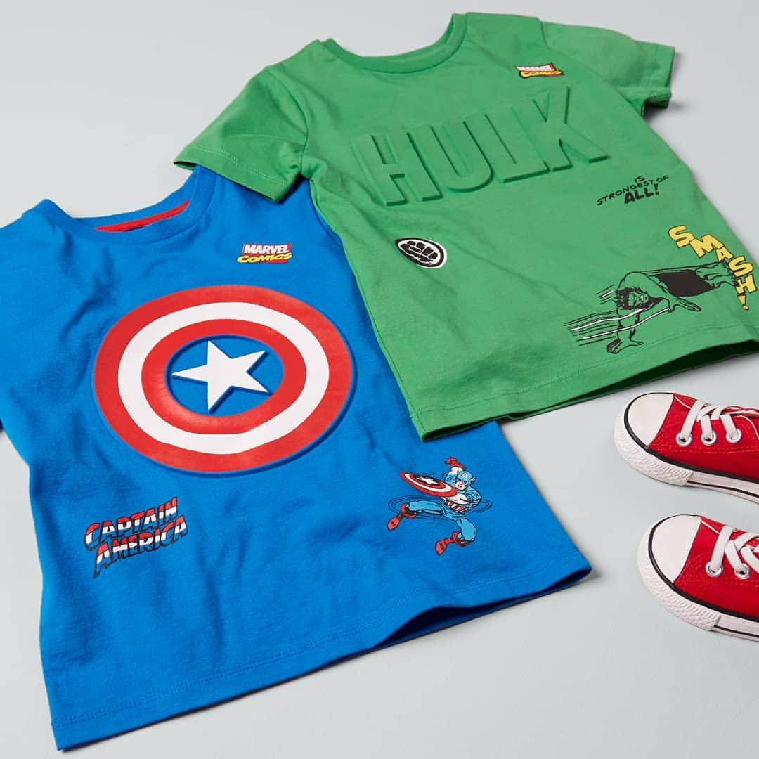 プリマークさんのインスタグラム写真 - (プリマークInstagram)「Who has a part-time superhero at home? 💪 Kids' Hulk Tee £5.50 (Available in: 🇬🇧), Kids' Captain America Tee £5.50/€7 (Available in: 🇬🇧🇩🇪🇳🇱🇦🇹🇧🇪) #Primark #Marvel #kidswear」3月26日 20時04分 - primark