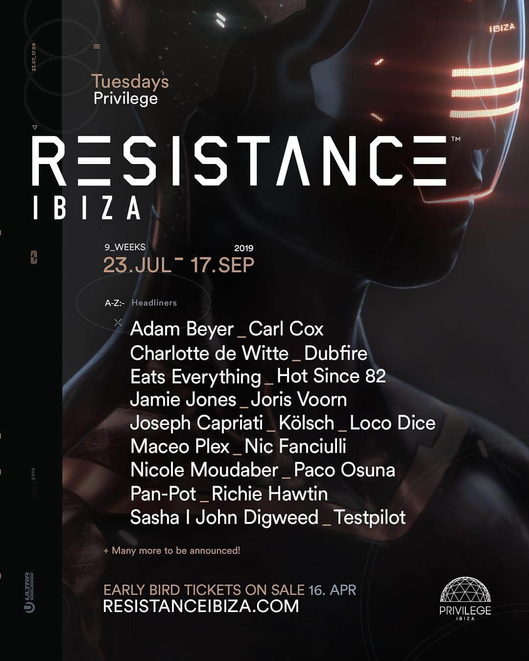 Ultra Music Festivalさんのインスタグラム写真 - (Ultra Music FestivalInstagram)「Presenting the headliners for this summer’s @Resistance Ibiza residency, only on Tuesdays at @privilegeofficial!」3月26日 22時23分 - ultra