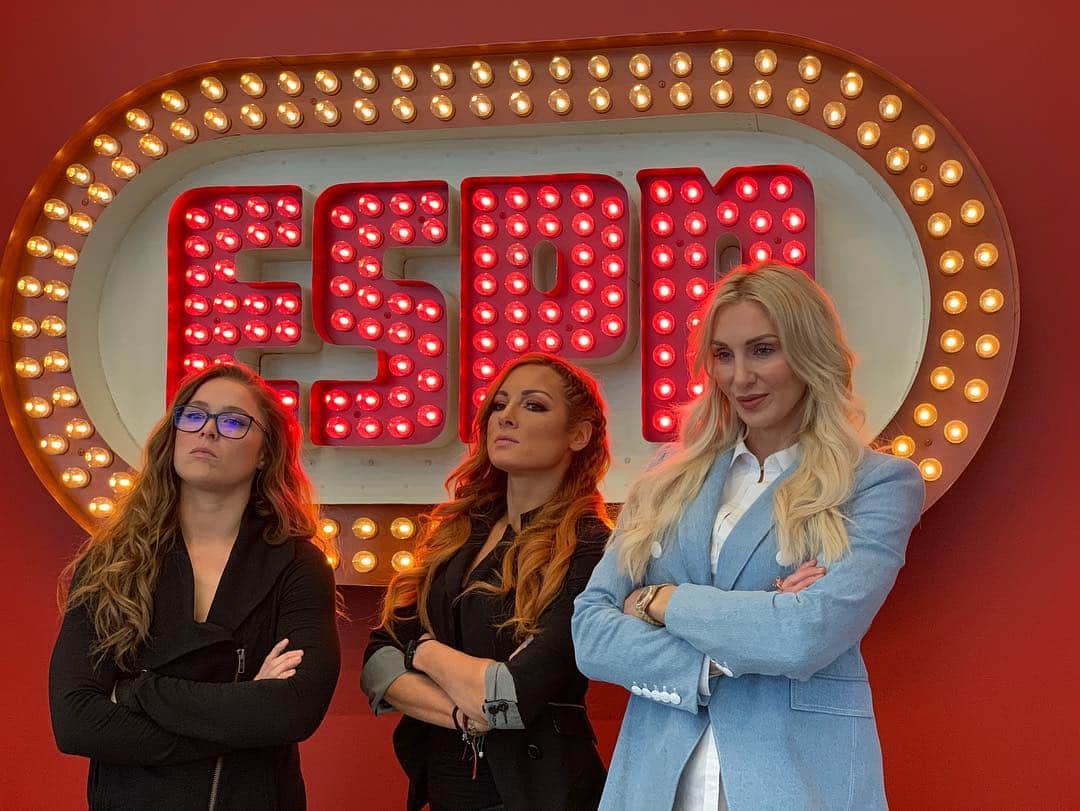 WWEさんのインスタグラム写真 - (WWEInstagram)「This morning on @sportscenter, @rondarousey, @charlottewwe & @beckylynchwwe took part in their first interview since being announced as the Main Event of #WrestleMania!」3月26日 22時49分 - wwe