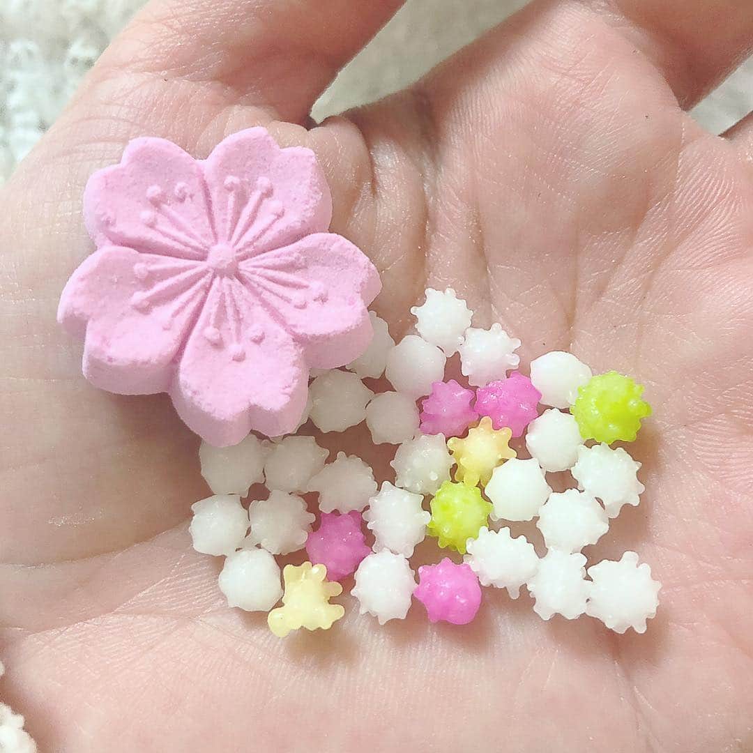 南條早紀のインスタグラム：「昔からずっと好きな干菓子🌸 . 物心ついたときから好きだった。 可愛らしいモチーフも、 カラフルな色彩も、 コロコロの金平糖も。 . みているだけでも幸せ！ 食べるのがもったいなくて🤤 . お土産で頂いて、久々に目にしてときめいた！ . 和菓子ってその季節を見た目からも味わえるから素敵✨ . . 日本人に生まれてよかったなあ🇯🇵 . . #干菓子 #和菓子 #日本 #富山 #京都 #京の桜 #桜 #金平糖#こんぺいとう #和三盆 #ほっこり #甘い #癒し #グルメ #かわいい #幸せ #春ですね #🌸」