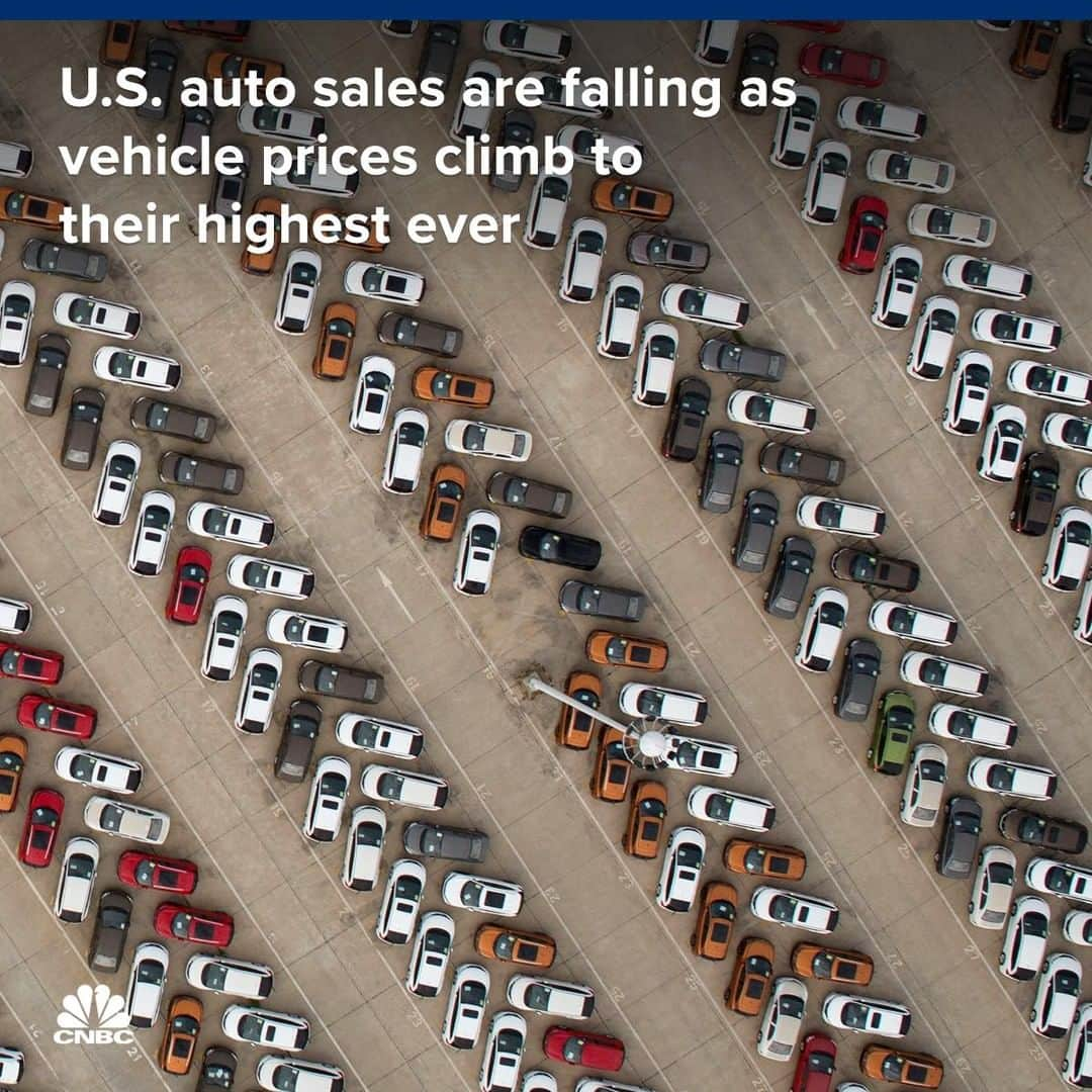 CNBCさんのインスタグラム写真 - (CNBCInstagram)「Automakers today prefer making pricier trucks and SUVs over cheaper cars. That’s reflected in the average price of a new vehicle, which is expected to hit $33,319, the highest ever for the first quarter.⁣ ⁣ As those prices climb, U.S. auto sales are falling.⁣ ⁣ First-quarter auto sales are expected to drop 2.5% from a year earlier. Retail sales, which exclude sales to rental car companies and other commercial businesses, are expected to drop by about 5% to 2.9 million units. And retail sales of vehicles that cost under $25,000 are expected to fall 12% in the quarter, more than double the overall decline.⁣ ⁣ This data suggests that more and more buyers are getting squeezed out of the new vehicle market. What does that mean for the car market overall? ⁣ ⁣ Details at the link in bio.⁣ ⁣ *⁣ *⁣ *⁣ *⁣ *⁣ *⁣ *⁣ *⁣ ⁣ #Autos #Cars #Vehicles #NewCar #CheapCars #CarSales #CarMarket #Affordable #AffordableCars #UsedCar #business #BusinessNews #CNBC⁣」3月27日 3時15分 - cnbc