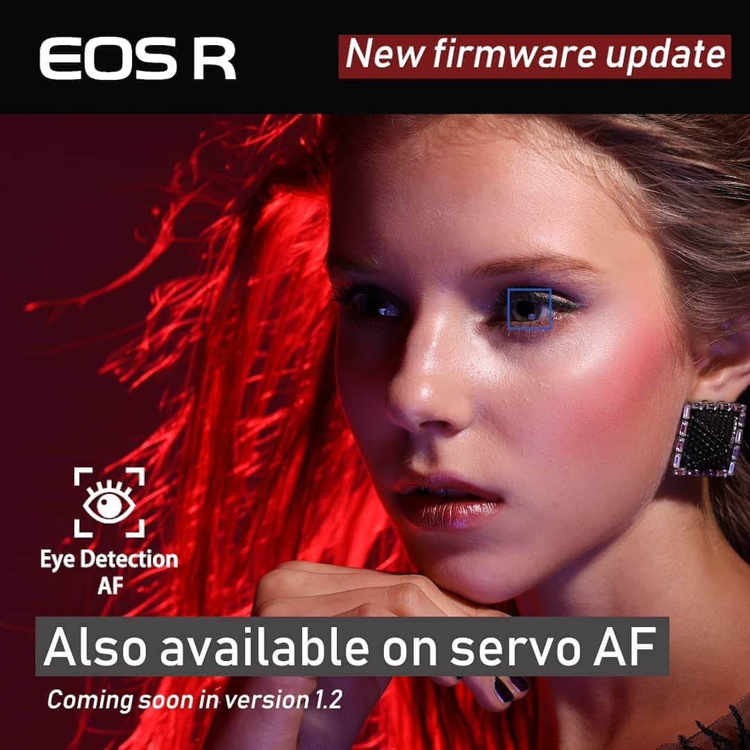 Canon Asiaのインスタグラム：「Update your Canon EOS R to the latest firmware (version 1.2) for enhancements and fixes such as Eye Detection on servo AF and continuous shooting on silent shutter mode! Version 1.2 will be available for download from mid-April. Stay tuned for more news! . . #canon #canonasia #canoneosr #mirrorlesscamera #photography #canoncamera」