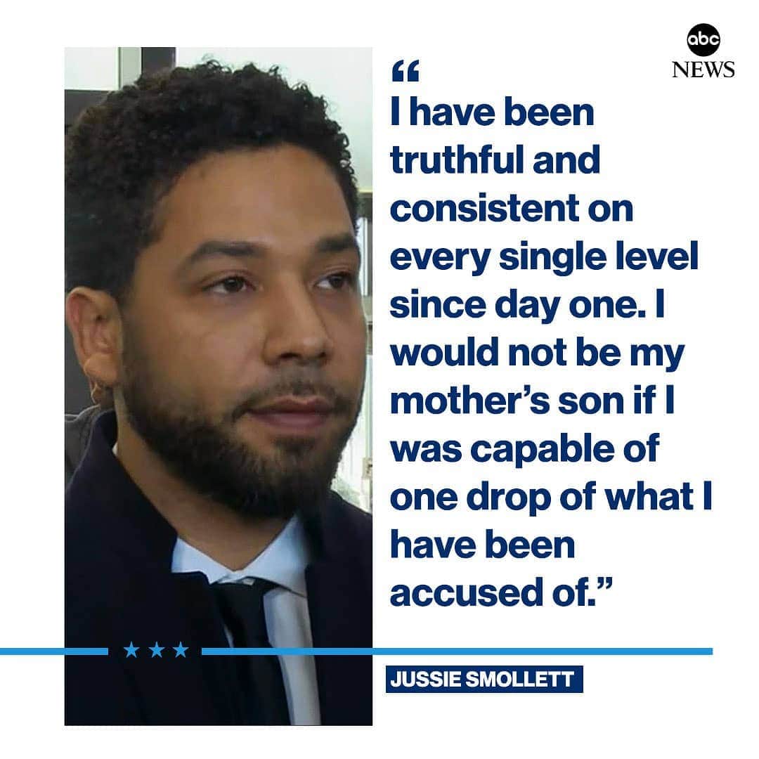 ABC Newsさんのインスタグラム写真 - (ABC NewsInstagram)「BREAKING: Jussie Smollett speaks after all charges were dropped: "I have been truthful and consistent on every single level since day one. I would not be my mother's son if I was capable of one drop of what I have been accused of." #jussiesmollett #chicago #empire」3月27日 5時27分 - abcnews
