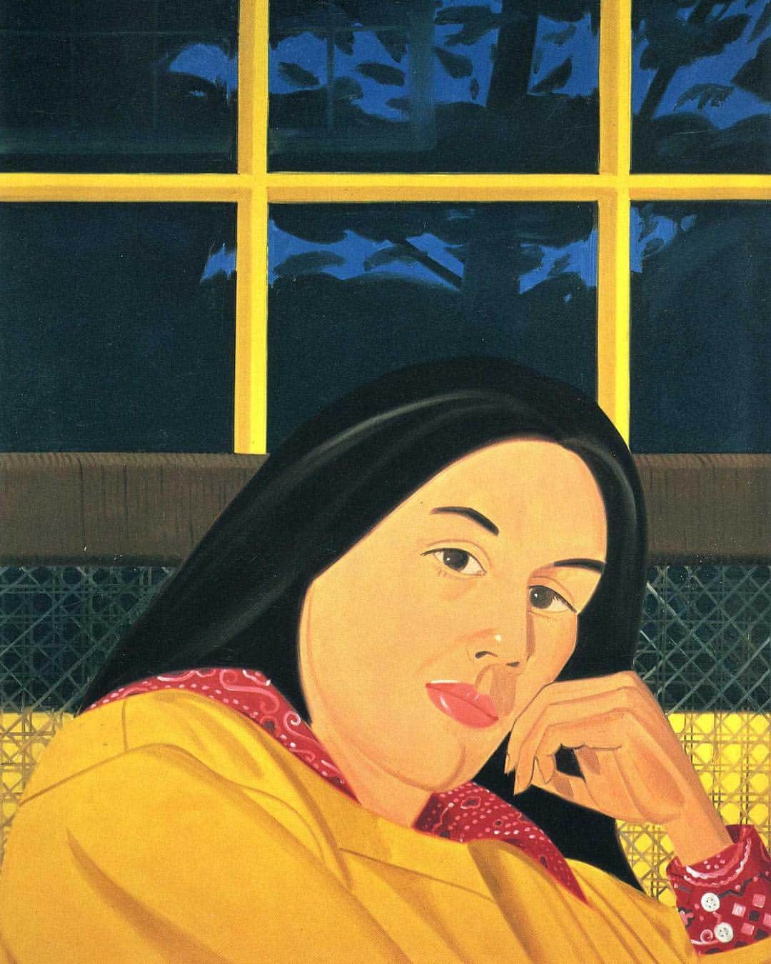 Juxtapoz Magazineさんのインスタグラム写真 - (Juxtapoz MagazineInstagram)「“West interior,” Alex Katz, 1979 Katz painted this image of his wife, Ada, as part of an ongoing series of family portraits. It’s currently in the @philamuseum although not currently on display.」3月27日 5時59分 - juxtapozmag