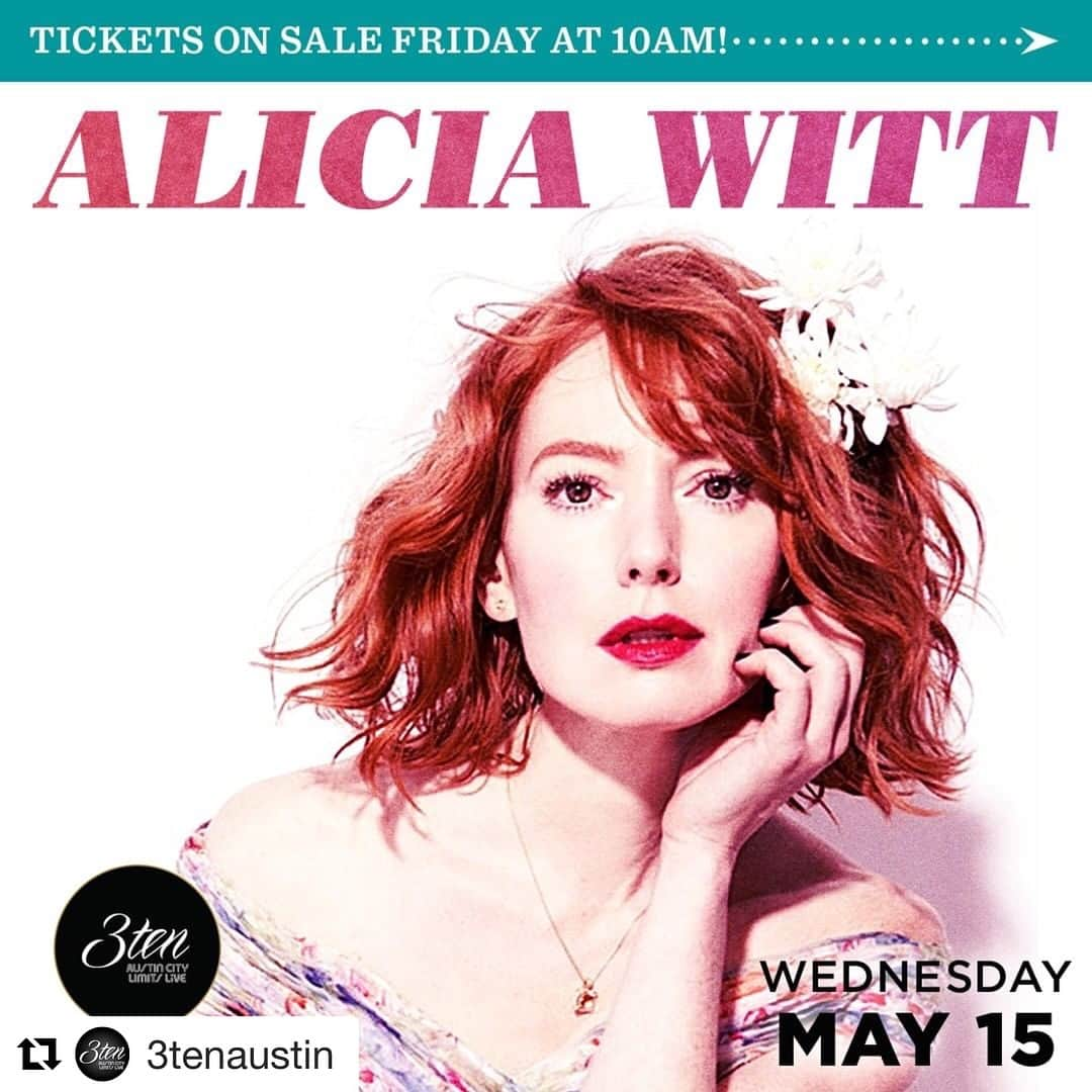 アリシア・ウィットさんのインスタグラム写真 - (アリシア・ウィットInstagram)「oh Austin friends! another date added to my may tour! i can’t wait to play @3tenaustin on may 15. tickets go on sale friday. i mean, come on! i can’t visit texas without playing #austin!! and it’s been too long since i spent so much time there filming #fnl #fridaynightlights #austinmusic #15000days photo by @itstroyjensen #15000daysofmay」3月27日 5時53分 - aliciawitty