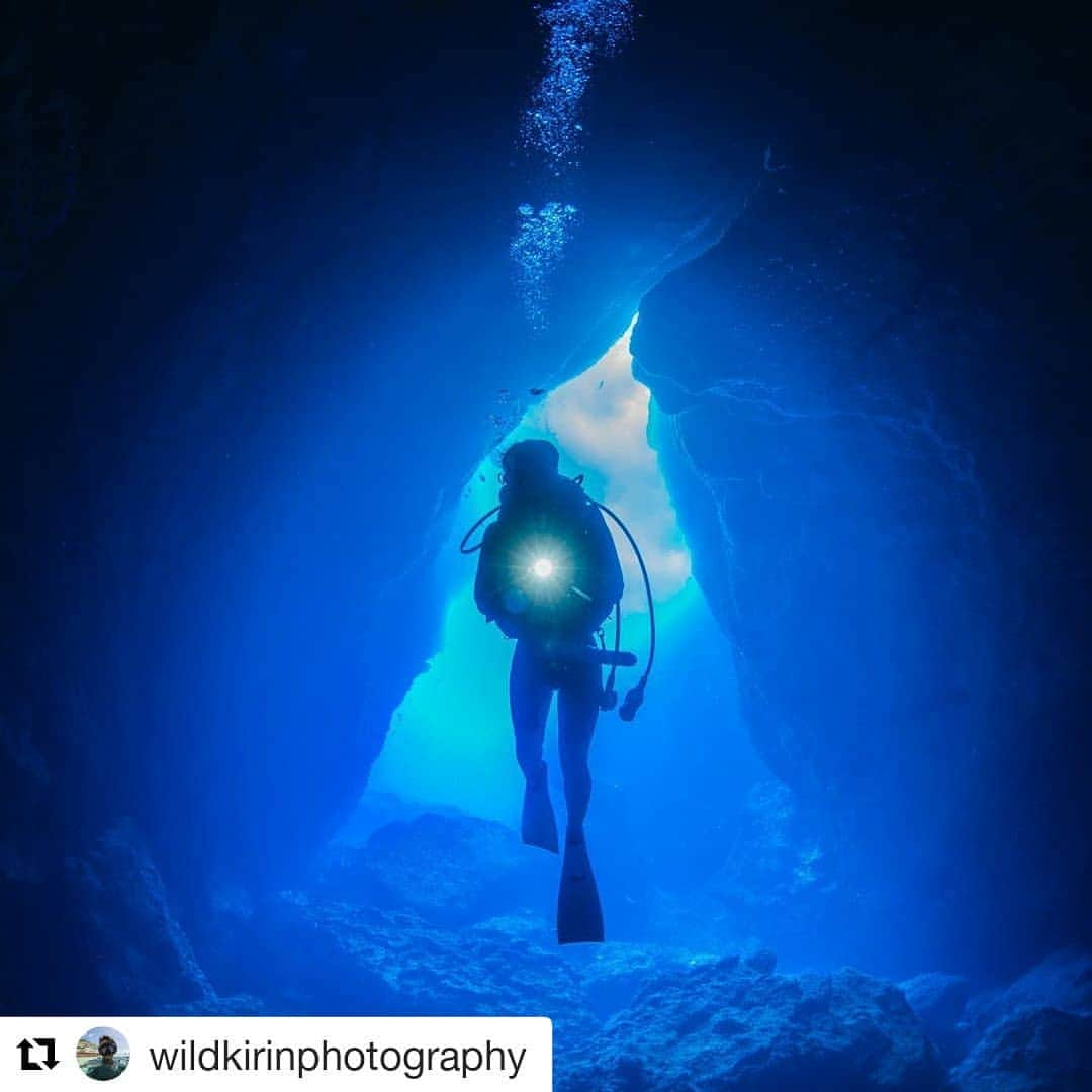 マリアナ政府観光局さんのインスタグラム写真 - (マリアナ政府観光局Instagram)「#Repost @wildkirinphotography (@get_repost) . 神秘的な青の世界が広がる海中洞窟『グロット』はダイビング天国サイパンでも指折りの人気ダイビングスポット。 いますぐ潜りに行きたくなる美しい関戸紀倫さんの水中写真はサイパン、テニアン、ロタのダイビング情報サイト『Diving in The Marianas』でも見ることができます♡ . 🌏 #グロット / #サイパン . ・・・ Eye of fish... We visit the ocean and in the ocean a bubble does not exist... We don’t exist in the ocean so fish look us like... “Who are they?Why they have some noise and bubbles comes from they heads!?” #bubblemaker #diver #scubadiver #scubadivers #diving #diving_photography #scubadiving #scubaworld #saipan #grotto #light #bleu #uw #uwphoto #uwphotography #cave #水中写真  #ダイビング #ダイバー #スキューバダイビング #海の中 #テニアン #ロタ島 #北マリアナ諸島 #洞窟 #ilovediving #水中撮影」3月27日 9時49分 - mymarianas_mva