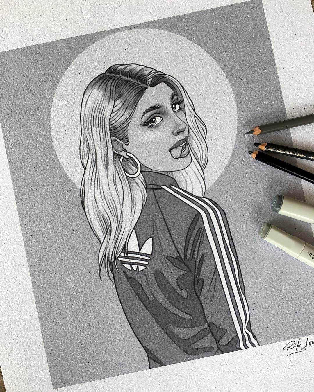 Rik Leeさんのインスタグラム写真 - (Rik LeeInstagram)「Here’s a super fun portrait commission from a few months ago. . #riklee #drawing #art #pencildrawing #illustration #portrait #commission #sketch #adidas #portraitdrawing」3月27日 10時04分 - rikleeillustration