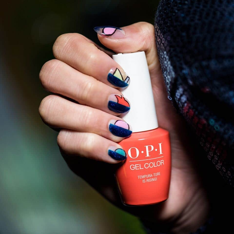 OPIさんのインスタグラム写真 - (OPIInstagram)「Live it up with our newest #NailArt "Tokyolo." Created using #TempuratureIsRising! #ChopstixAndStones, and #KanpaiOPI! from our #OPITokyo collection.  #orangenails #opiobsessed #coloristheanswer #gelnails #gelmanicure #gelnailsdesign」3月27日 11時14分 - opi