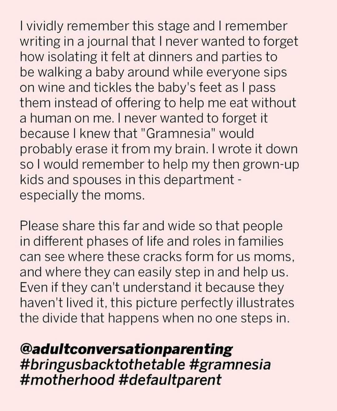 Average Parent Problemsさんのインスタグラム写真 - (Average Parent ProblemsInstagram)「Swipe left to read this woman’s whole post and tell me if you remember this phase or if you are currently in it. I totally remember not being able to enjoy myself at social gatherings and feeling so separate from the people having fun. Found on @womenirl, originally on @adultconversation」3月27日 12時24分 - averageparentproblems