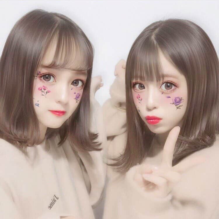 のインスタグラム：「#プリクラ加工﻿ ﻿ フェイスペイント風💐﻿ ﻿ #snowcam #snowアプリ #instagood #l4l﻿ #プリント倶楽部 #jkブランド #フェイスペイント #春 #さくら #インスタ映え #インスタ加工 #おしゃれさんと繋がりたい﻿」
