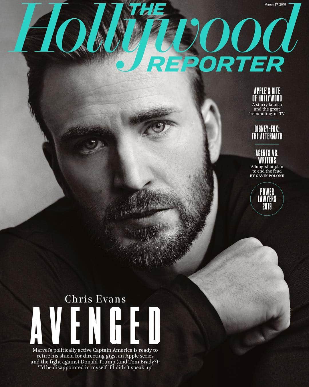 Just Jaredさんのインスタグラム写真 - (Just JaredInstagram)「Chris Evans is on the cover of @hollywoodreporter, and he’s opening up about his relationship with marijuana, his bachelor lifestyle, those retirement rumors, and the Trump/Tom Brady connection. Click the LINK IN BIO for more.  #ChrisEvans Photos: @austinhargrave」3月27日 22時51分 - justjared