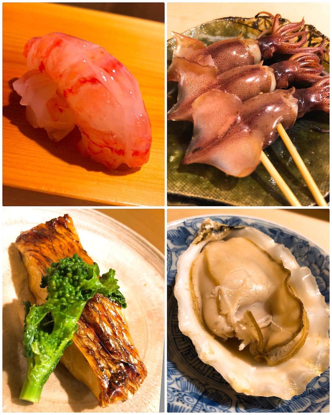 秋山具義さんのインスタグラム写真 - (秋山具義Instagram)「【2019年 寿司20軒目『鮨 あらい』Mar.27】﻿﻿ ﻿ つまみも握りも素晴らしく、﻿ こちらの寿司は、最高級に大好きです！！！ ﻿ ﻿ 特に鮪の凄みはハンパなくて、﻿ 鮪の握りは、一番好きです！！！！！﻿ ﻿ ﻿ つまみは、﻿ 金目鯛蕪蒸し﻿ ボタンエビ﻿ タコ﻿ 長崎の蒸し牡蠣﻿ 燻製ホタルイカ﻿ メジマグロ﻿ ホタテの磯辺揚げ﻿ ノドグロ照り焼き﻿ あん肝とスイカの奈良漬け﻿ ボタンエビ頭﻿ あさりのお椀﻿ ﻿ ﻿ 握りは、﻿ 鯛﻿ かすご鯛﻿ 銚子のトローリング鮪 赤身﻿ 伊豆下田の中トロ﻿ 八丈島の鮪のお腹の中トロ﻿ 伊豆下田の大トロ﻿ 小肌﻿ 子持ちヤリイカ﻿ ホッキ貝﻿ クルマエビ﻿ サヨリ﻿ 小柱軍艦﻿ ダイセンの雲丹軍艦﻿ 煮ハマグリ﻿ 中落ちトロたく﻿ ﻿ #鮨あらい #新井祐一 #銀座寿司 #寿司 #鮨 #sushi #具義寿司2019」3月27日 22時54分 - gugitter